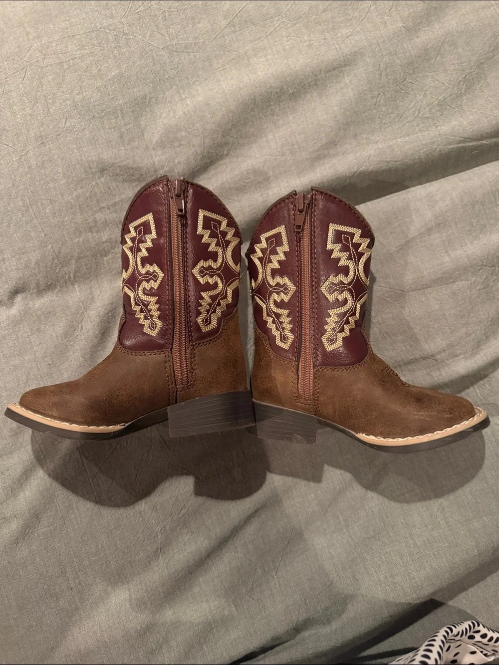 Twister Brown and Burgundy Kids Western Cowboy Boots